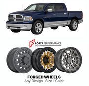 FORGED WHEELS RIMS for RAM 1500 LARAMIE 2009 - 2018

Custom forged wheels for Ram 1500 Laramie 2009 - 2018. Made-to-order monoblock, 2-piece and 3-piece rims in custom sizes, offsets, colors and finishes with guaranteed fitment.

We manufacture premium quality forged wheels rims for Ram 1500 Laramie 2009 - 2018 in any design, size, color.

THIS WHEEL DESIGN CAN BE CUSTOM-MADE FOR YOUR CAR IN ANY SIZE AND COLOR OPTIONS
Available in monoblock, 2-piece, 3-piece, duoblock, beadlock
3D wheel renderings are provi