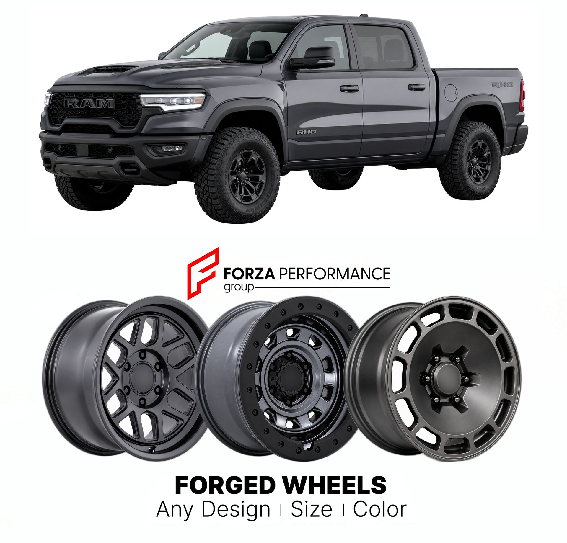 FORGED WHEELS RIMS for RAM 1500 RHO DT 2025+

Custom forged wheels for Ram 1500 RHO DT 2025+. Made-to-order monoblock, 2-piece and 3-piece rims in custom sizes, offsets, colors and finishes with guaranteed fitment.

We manufacture premium quality forged wheels rims for Ram 1500 RHO DT 2025+ in any design, size, color.

THIS WHEEL DESIGN CAN BE CUSTOM-MADE FOR YOUR CAR IN ANY SIZE AND COLOR OPTIONS
Available in monoblock, 2-piece, 3-piece, duoblock, beadlock
3D wheel renderings are provided according to the 