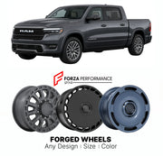 FORGED WHEELS RIMS for RAM 1500 RAMCHARGER TUNGSTEN RANGE-EXTENDED PICKUP 2026+

Custom forged wheels for Ram 1500 Ramcharger Tungsten Range-Extended Pickup 2026+. Made-to-order monoblock, 2-piece and 3-piece rims in custom sizes, offsets, colors and finishes with guaranteed fitment.

We manufacture premium quality forged wheels rims for Ram 1500 Ramcharger Tungsten Range-Extended Pickup 2026+ in any design, size, color.

THIS WHEEL DESIGN CAN BE CUSTOM-MADE FOR YOUR CAR IN ANY SIZE AND COLOR OPTIONS
Availa