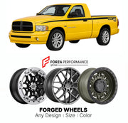 FORGED WHEELS RIMS for RAM 1500 RUMBLE BEE DODGE 2002 - 2008

Custom forged wheels for Ram 1500 Rumble Bee Dodge 2002 - 2008. Made-to-order monoblock, 2-piece and 3-piece rims in custom sizes, offsets, colors and finishes with guaranteed fitment.

We manufacture premium quality forged wheels rims for Ram 1500 Rumble Bee Dodge 2002 - 2008 in any design, size, color.

THIS WHEEL DESIGN CAN BE CUSTOM-MADE FOR YOUR CAR IN ANY SIZE AND COLOR OPTIONS
Available in monoblock, 2-piece, 3-piece, duoblock, beadlock
3D