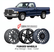FORGED WHEELS RIMS for RAM 1500 SLT DODGE 1994 - 2001

Custom forged wheels for Ram 1500 SLT Dodge 1994 - 2001. Made-to-order monoblock, 2-piece and 3-piece rims in custom sizes, offsets, colors and finishes with guaranteed fitment.

We manufacture premium quality forged wheels rims for Ram 1500 SLT Dodge 1994 - 2001 in any design, size, color.

THIS WHEEL DESIGN CAN BE CUSTOM-MADE FOR YOUR CAR IN ANY SIZE AND COLOR OPTIONS
Available in monoblock, 2-piece, 3-piece, duoblock, beadlock
3D wheel renderings are