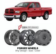 FORGED WHEELS RIMS for RAM 1500 SLT DODGE 2002 - 2008

Custom forged wheels for Ram 1500 SLT Dodge 2002 - 2008. Made-to-order monoblock, 2-piece and 3-piece rims in custom sizes, offsets, colors and finishes with guaranteed fitment.

We manufacture premium quality forged wheels rims for Ram 1500 SLT Dodge 2002 - 2008 in any design, size, color.

THIS WHEEL DESIGN CAN BE CUSTOM-MADE FOR YOUR CAR IN ANY SIZE AND COLOR OPTIONS
Available in monoblock, 2-piece, 3-piece, duoblock, beadlock
3D wheel renderings are