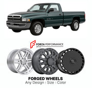 FORGED WHEELS RIMS for RAM 1500 ST DODGE 1994 - 2001

Custom forged wheels for Ram 1500 ST Dodge 1994 - 2001. Made-to-order monoblock, 2-piece and 3-piece rims in custom sizes, offsets, colors and finishes with guaranteed fitment.

We manufacture premium quality forged wheels rims for Ram 1500 ST Dodge 1994 - 2001 in any design, size, color.

THIS WHEEL DESIGN CAN BE CUSTOM-MADE FOR YOUR CAR IN ANY SIZE AND COLOR OPTIONS
Available in monoblock, 2-piece, 3-piece, duoblock, beadlock
3D wheel renderings are pr