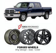 FORGED WHEELS RIMS for RAM 2500 LIMITED 1994+

Custom forged wheels for Ram 2500 Limited 1994+. Made-to-order monoblock, 2-piece and 3-piece rims in custom sizes, offsets, colors and finishes with guaranteed fitment.

We manufacture premium quality forged wheels rims for Ram 2500 Limited 1994+ in any design, size, color.

THIS WHEEL DESIGN CAN BE CUSTOM-MADE FOR YOUR CAR IN ANY SIZE AND COLOR OPTIONS
Available in monoblock, 2-piece, 3-piece, duoblock, beadlock
3D wheel renderings are provided according to t