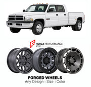 FORGED WHEELS RIMS for RAM 3500 DUALLY 1994+

Custom forged wheels for Ram 3500 Dually 1994+. Made-to-order monoblock, 2-piece and 3-piece rims in custom sizes, offsets, colors and finishes with guaranteed fitment.

We manufacture premium quality forged wheels rims for Ram 3500 Dually 1994+ in any design, size, color.

THIS WHEEL DESIGN CAN BE CUSTOM-MADE FOR YOUR CAR IN ANY SIZE AND COLOR OPTIONS
Available in monoblock, 2-piece, 3-piece, duoblock, beadlock
3D wheel renderings are provided according to the 