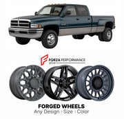 FORGED WHEELS RIMS for RAM 3500 LARAMIE 1994+

Custom forged wheels for Ram 3500 Laramie 1994+. Made-to-order monoblock, 2-piece and 3-piece rims in custom sizes, offsets, colors and finishes with guaranteed fitment.

We manufacture premium quality forged wheels rims for Ram 3500 Laramie 1994+ in any design, size, color.

THIS WHEEL DESIGN CAN BE CUSTOM-MADE FOR YOUR CAR IN ANY SIZE AND COLOR OPTIONS
Available in monoblock, 2-piece, 3-piece, duoblock, beadlock
3D wheel renderings are provided according to t