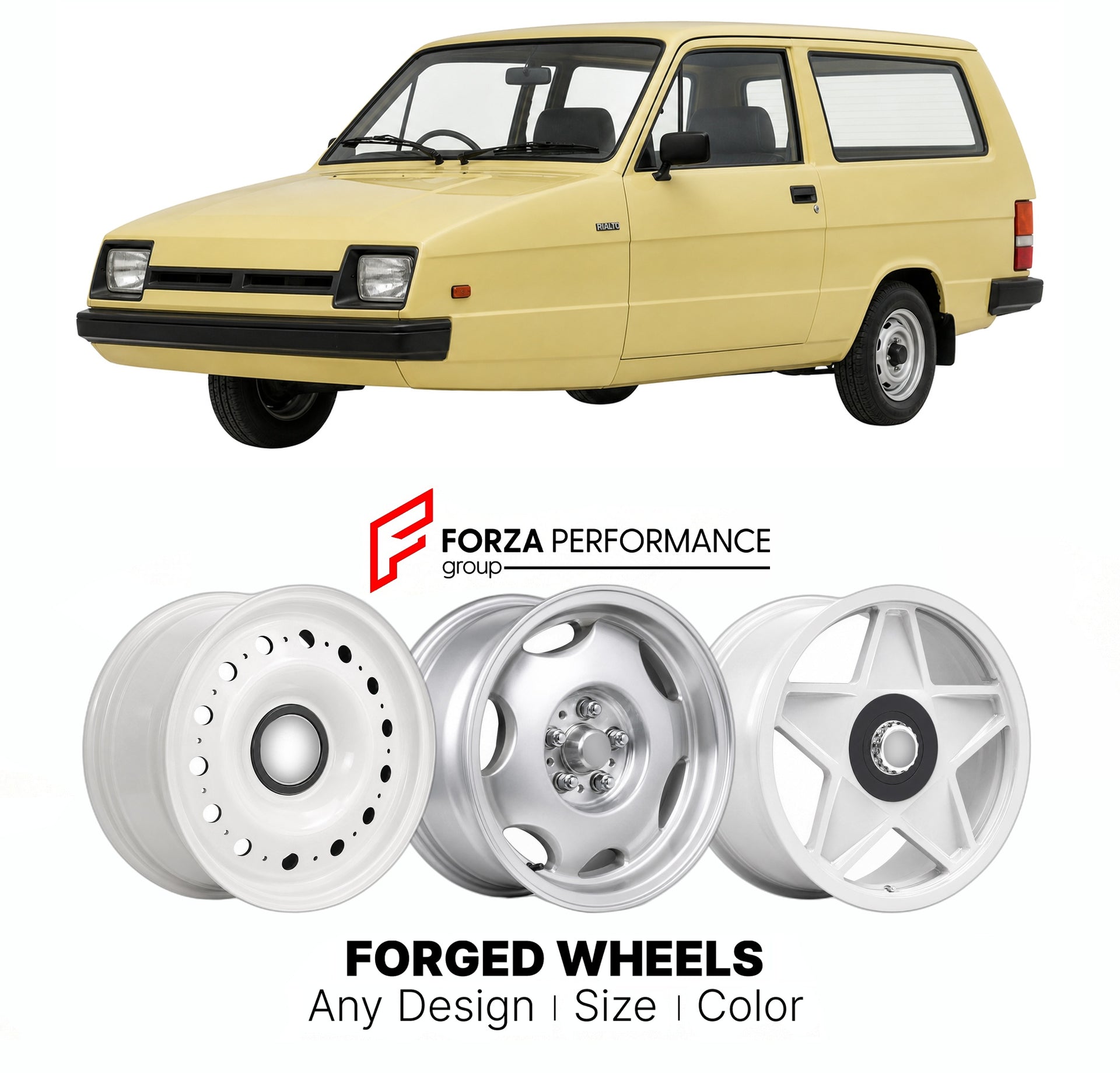 CUSTOM CLASSIC VINTAGE RESTOMOD RETRO OLD SCHOOL FORGED WHEELS RIMS for RELIANT RIALTO 1982 - 1998

Custom forged wheels for Reliant Rialto 1982 - 1998. Classic, vintage, restomod wheel designs made to order in custom sizes, offsets, colors and finishes.

We manufacture premium quality forged wheels rims for Reliant Rialto 1982 - 1998 in any design, size, color.

THIS WHEEL DESIGN CAN BE CUSTOM-MADE FOR YOUR CAR IN ANY SIZE AND COLOR OPTIONS
Available in monoblock, 2-piece, 3-piece, duoblock, beadlock
3D wh