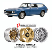 CUSTOM CLASSIC VINTAGE RESTOMOD RETRO OLD SCHOOL FORGED WHEELS RIMS for RELIANT SCIMITAR GTE SE5 SE6 1968 - 1986

Custom forged wheels for Reliant Scimitar GTE SE5 SE6 1968 - 1986. Classic, vintage, restomod wheel designs made to order in custom sizes, offsets, colors and finishes.

We manufacture premium quality forged wheels rims for Reliant Scimitar GTE SE5 SE6 1968 - 1986 in any design, size, color.

THIS WHEEL DESIGN CAN BE CUSTOM-MADE FOR YOUR CAR IN ANY SIZE AND COLOR OPTIONS
Available in monoblock, 