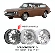 CUSTOM CLASSIC VINTAGE RESTOMOD RETRO OLD SCHOOL FORGED WHEELS RIMS for RELIANT SCIMITAR GTE SE6 SE6A 1975 - 1986

Custom forged wheels for Reliant Scimitar GTE SE6 SE6a 1975 - 1986. Classic, vintage, restomod wheel designs made to order in custom sizes, offsets, colors and finishes.

We manufacture premium quality forged wheels rims for Reliant Scimitar GTE SE6 SE6a 1975 - 1986 in any design, size, color.

THIS WHEEL DESIGN CAN BE CUSTOM-MADE FOR YOUR CAR IN ANY SIZE AND COLOR OPTIONS
Available in monobloc