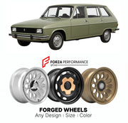 CUSTOM CLASSIC VINTAGE RESTOMOD RETRO OLD SCHOOL FORGED WHEELS RIMS for RENAULT LARGE MPV 20 1975 - 1984

Custom forged wheels for Renault Large MPV 20 1975 - 1984. Classic, vintage, restomod wheel designs made to order in custom sizes, offsets, colors and finishes.

We manufacture premium quality forged wheels rims for Renault Large MPV 20 1975 - 1984 in any design, size, color.

THIS WHEEL DESIGN CAN BE CUSTOM-MADE FOR YOUR CAR IN ANY SIZE AND COLOR OPTIONS
Available in monoblock, 2-piece, 3-piece, duoblo