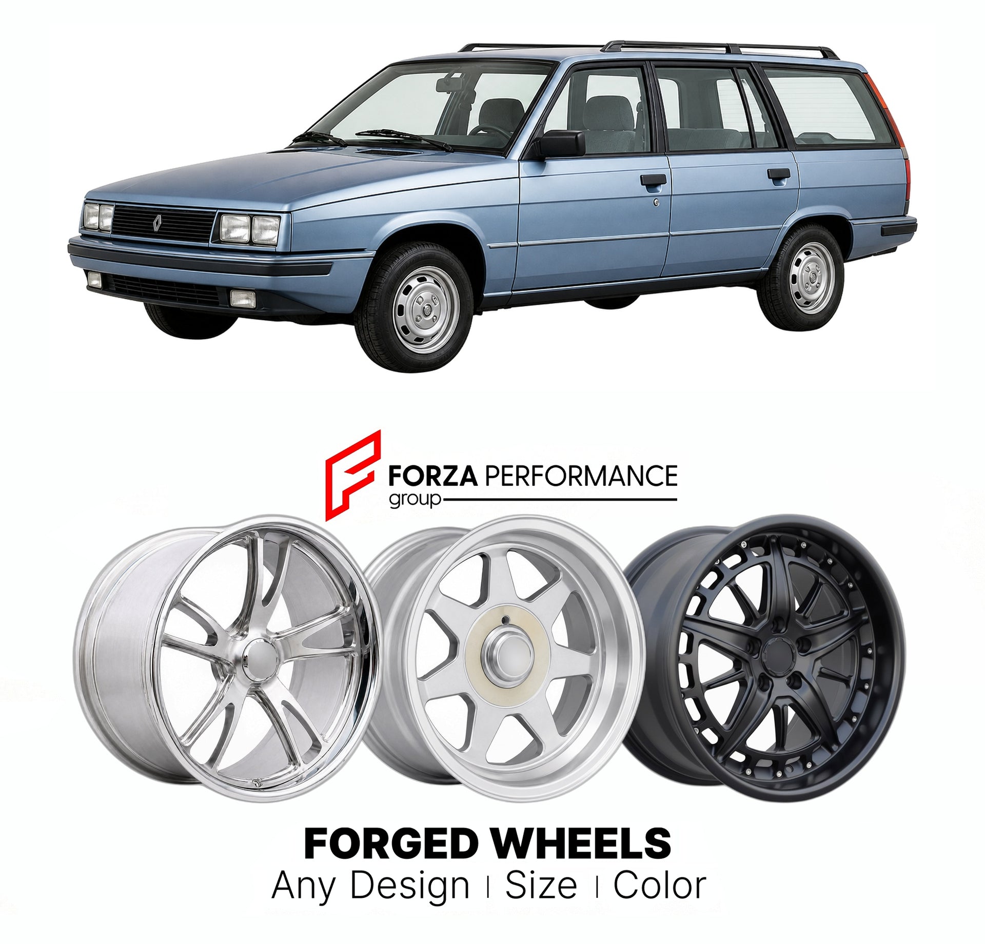 CUSTOM CLASSIC VINTAGE RESTOMOD RETRO OLD SCHOOL FORGED WHEELS RIMS for RENAULT LARGE MPV 21 NEVADA 1986 - 1995

Custom forged wheels for Renault Large MPV 21 Nevada 1986 - 1995. Classic, vintage, restomod wheel designs made to order in custom sizes, offsets, colors and finishes.

We manufacture premium quality forged wheels rims for Renault Large MPV 21 Nevada 1986 - 1995 in any design, size, color.

THIS WHEEL DESIGN CAN BE CUSTOM-MADE FOR YOUR CAR IN ANY SIZE AND COLOR OPTIONS
Available in monoblock, 2-p