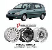 CUSTOM CLASSIC VINTAGE RESTOMOD RETRO OLD SCHOOL FORGED WHEELS RIMS for RENAULT SCENIC MK 1 1996 - 2003

Custom forged wheels for Renault Scenic MK 1 1996 - 2003. Classic, vintage, restomod wheel designs made to order in custom sizes, offsets, colors and finishes.

We manufacture premium quality forged wheels rims for Renault Scenic MK 1 1996 - 2003 in any design, size, color.

THIS WHEEL DESIGN CAN BE CUSTOM-MADE FOR YOUR CAR IN ANY SIZE AND COLOR OPTIONS
Available in monoblock, 2-piece, 3-piece, duoblock,