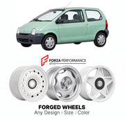 CUSTOM CLASSIC VINTAGE RESTOMOD RETRO OLD SCHOOL FORGED WHEELS RIMS for RENAULT TWINGO I 1992 - 2007

Custom forged wheels for Renault Twingo I 1992 - 2007. Classic, vintage, restomod wheel designs made to order in custom sizes, offsets, colors and finishes.

We manufacture premium quality forged wheels rims for Renault Twingo I 1992 - 2007 in any design, size, color.

THIS WHEEL DESIGN CAN BE CUSTOM-MADE FOR YOUR CAR IN ANY SIZE AND COLOR OPTIONS
Available in monoblock, 2-piece, 3-piece, duoblock, beadlock