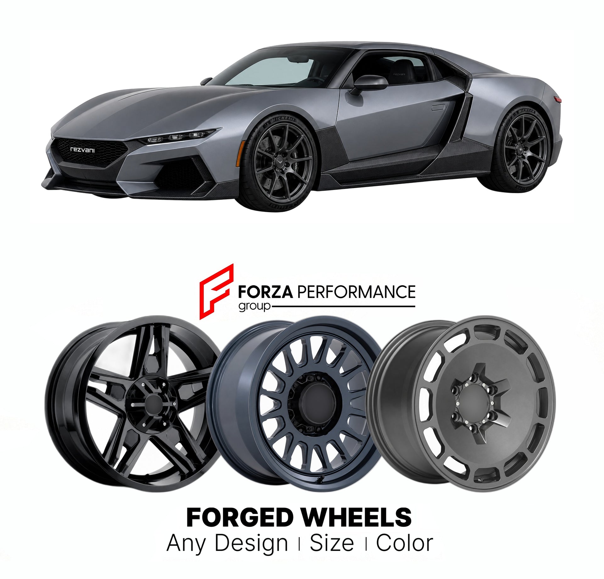 FORGED WHEELS RIMS for REZVANI BEAST ALPHA 2015+

Custom forged wheels for Rezvani Beast Alpha 2015+. Made-to-order monoblock, 2-piece and 3-piece rims in custom sizes, offsets, colors and finishes with guaranteed fitment.

We manufacture premium quality forged wheels rims for Rezvani Beast Alpha 2015+ in any design, size, color.

THIS WHEEL DESIGN CAN BE CUSTOM-MADE FOR YOUR CAR IN ANY SIZE AND COLOR OPTIONS
Available in monoblock, 2-piece, 3-piece, duoblock, beadlock
3D wheel renderings are provided accor
