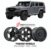 FORGED WHEELS RIMS for REZVANI TANK 2017+

Custom forged wheels for Rezvani Tank 2017+. Made-to-order monoblock, 2-piece and 3-piece rims in custom sizes, offsets, colors and finishes with guaranteed fitment.

We manufacture premium quality forged wheels rims for Rezvani Tank 2017+ in any design, size, color.

THIS WHEEL DESIGN CAN BE CUSTOM-MADE FOR YOUR CAR IN ANY SIZE AND COLOR OPTIONS
Available in monoblock, 2-piece, 3-piece, duoblock, beadlock
3D wheel renderings are provided according to the exact dim