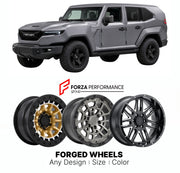 FORGED WHEELS RIMS for REZVANI TANK X 2017+

Custom forged wheels for Rezvani Tank X 2017+. Made-to-order monoblock, 2-piece and 3-piece rims in custom sizes, offsets, colors and finishes with guaranteed fitment.

We manufacture premium quality forged wheels rims for Rezvani Tank X 2017+ in any design, size, color.

THIS WHEEL DESIGN CAN BE CUSTOM-MADE FOR YOUR CAR IN ANY SIZE AND COLOR OPTIONS
Available in monoblock, 2-piece, 3-piece, duoblock, beadlock
3D wheel renderings are provided according to the exa