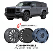 FORGED WHEELS RIMS for REZVANI VENGEANCE 2023+

Custom forged wheels for Rezvani Vengeance 2023+. Made-to-order monoblock, 2-piece and 3-piece rims in custom sizes, offsets, colors and finishes with guaranteed fitment.

We manufacture premium quality forged wheels rims for Rezvani Vengeance 2023+ in any design, size, color.

THIS WHEEL DESIGN CAN BE CUSTOM-MADE FOR YOUR CAR IN ANY SIZE AND COLOR OPTIONS
Available in monoblock, 2-piece, 3-piece, duoblock, beadlock
3D wheel renderings are provided according t