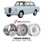 CUSTOM CLASSIC VINTAGE RESTOMOD RETRO OLD SCHOOL FORGED WHEELS RIMS for RILEY ONE-POINT-FIVE ADO27 1957 - 1965

Custom forged wheels for Riley One-Point-Five ADO27 1957 - 1965. Classic, vintage, restomod wheel designs made to order in custom sizes, offsets, colors and finishes.

We manufacture premium quality forged wheels rims for Riley One-Point-Five ADO27 1957 - 1965 in any design, size, color.

THIS WHEEL DESIGN CAN BE CUSTOM-MADE FOR YOUR CAR IN ANY SIZE AND COLOR OPTIONS
Available in monoblock, 2-piec