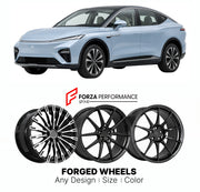 Custom forged wheels for Rising Auto SAIC R7 2022+. Made-to-order monoblock, 2-piece and 3-piece wheels in custom sizes, offsets, colors and finishes with guaranteed vehicle fitment.

We manufacture premium quality forged wheels rims for Rising Auto SAIC R7 2022+ in any design, size, color.

THIS WHEEL DESIGN CAN BE CUSTOM-MADE FOR YOUR CAR IN ANY SIZE AND COLOR OPTIONS
Available in monoblock, 2-piece, 3-piece, duoblock, beadlock
3D wheel renderings are provided according to the exact dimensions and specifi