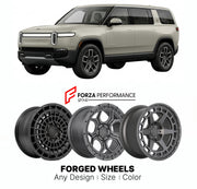 FORGED WHEELS RIMS for RIVIAN R1S 2022 - 2024

Custom forged wheels for Rivian R1S 2022 - 2024. Made-to-order monoblock, 2-piece and 3-piece rims in custom sizes, offsets, colors and finishes with guaranteed fitment.

We manufacture premium quality forged wheels rims for Rivian R1S 2022 - 2024 in any design, size, color.

THIS WHEEL DESIGN CAN BE CUSTOM-MADE FOR YOUR CAR IN ANY SIZE AND COLOR OPTIONS
Available in monoblock, 2-piece, 3-piece, duoblock, beadlock
3D wheel renderings are provided according to t