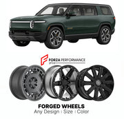 FORGED WHEELS RIMS for RIVIAN R1S 2025+

Custom forged wheels for Rivian R1S 2025+. Made-to-order monoblock, 2-piece and 3-piece rims in custom sizes, offsets, colors and finishes with guaranteed fitment.

We manufacture premium quality forged wheels rims for Rivian R1S 2025+ in any design, size, color.

THIS WHEEL DESIGN CAN BE CUSTOM-MADE FOR YOUR CAR IN ANY SIZE AND COLOR OPTIONS
Available in monoblock, 2-piece, 3-piece, duoblock, beadlock
3D wheel renderings are provided according to the exact dimension