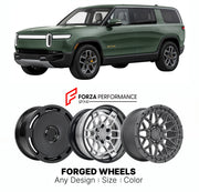 FORGED WHEELS RIMS for RIVIAN R1S ADVENTURE 2022 - 2024

Custom forged wheels for Rivian R1S Adventure 2022 - 2024. Made-to-order monoblock, 2-piece and 3-piece rims in custom sizes, offsets, colors and finishes with guaranteed fitment.

We manufacture premium quality forged wheels rims for Rivian R1S Adventure 2022 - 2024 in any design, size, color.

THIS WHEEL DESIGN CAN BE CUSTOM-MADE FOR YOUR CAR IN ANY SIZE AND COLOR OPTIONS
Available in monoblock, 2-piece, 3-piece, duoblock, beadlock
3D wheel renderin