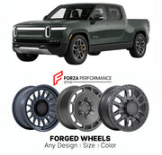 FORGED WHEELS RIMS for RIVIAN R1T 2021+

Custom forged wheels for Rivian R1T 2021+. Made-to-order monoblock, 2-piece and 3-piece rims in custom sizes, offsets, colors and finishes with guaranteed fitment.

We manufacture premium quality forged wheels rims for Rivian R1T 2021+ in any design, size, color.

THIS WHEEL DESIGN CAN BE CUSTOM-MADE FOR YOUR CAR IN ANY SIZE AND COLOR OPTIONS
Available in monoblock, 2-piece, 3-piece, duoblock, beadlock
3D wheel renderings are provided according to the exact dimension