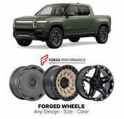 FORGED WHEELS RIMS for RIVIAN R1T 2022 - 2024

Custom forged wheels for Rivian R1T 2022 - 2024. Made-to-order monoblock, 2-piece and 3-piece rims in custom sizes, offsets, colors and finishes with guaranteed fitment.

We manufacture premium quality forged wheels rims for Rivian R1T 2022 - 2024 in any design, size, color.

THIS WHEEL DESIGN CAN BE CUSTOM-MADE FOR YOUR CAR IN ANY SIZE AND COLOR OPTIONS
Available in monoblock, 2-piece, 3-piece, duoblock, beadlock
3D wheel renderings are provided according to t