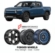 FORGED WHEELS RIMS for RIVIAN R1T 2025+

Custom forged wheels for Rivian R1T 2025+. Made-to-order monoblock, 2-piece and 3-piece rims in custom sizes, offsets, colors and finishes with guaranteed fitment.

We manufacture premium quality forged wheels rims for Rivian R1T 2025+ in any design, size, color.

THIS WHEEL DESIGN CAN BE CUSTOM-MADE FOR YOUR CAR IN ANY SIZE AND COLOR OPTIONS
Available in monoblock, 2-piece, 3-piece, duoblock, beadlock
3D wheel renderings are provided according to the exact dimension