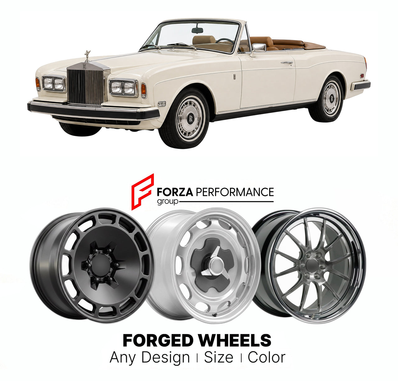 CUSTOM CLASSIC VINTAGE RESTOMOD RETRO OLD SCHOOL FORGED WHEELS RIMS for ROLLS-ROYCE CORNICHE II 1986 - 1989

Custom forged wheels for Rolls-Royce Corniche II 1986 - 1989. Classic, vintage, restomod wheel designs made to order in custom sizes, offsets, colors and finishes.

We manufacture premium quality forged wheels rims for Rolls-Royce Corniche II 1986 - 1989 in any design, size, color.

THIS WHEEL DESIGN CAN BE CUSTOM-MADE FOR YOUR CAR IN ANY SIZE AND COLOR OPTIONS
Available in monoblock, 2-piece, 3-piec