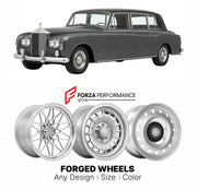 CUSTOM CLASSIC VINTAGE RESTOMOD RETRO OLD SCHOOL FORGED WHEELS RIMS for ROLLS-ROYCE PHANTOM VI 1968 - 1990

Custom forged wheels for Rolls-Royce Phantom VI 1968 - 1990. Classic, vintage, restomod wheel designs made to order in custom sizes, offsets, colors and finishes.

We manufacture premium quality forged wheels rims for Rolls-Royce Phantom VI 1968 - 1990 in any design, size, color.

THIS WHEEL DESIGN CAN BE CUSTOM-MADE FOR YOUR CAR IN ANY SIZE AND COLOR OPTIONS
Available in monoblock, 2-piece, 3-piece, 