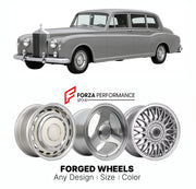 CUSTOM CLASSIC VINTAGE RESTOMOD RETRO OLD SCHOOL FORGED WHEELS RIMS for ROLLS-ROYCE PHANTOM V 1959 - 1968

Custom forged wheels for Rolls-Royce Phantom V 1959 - 1968. Classic, vintage, restomod wheel designs made to order in custom sizes, offsets, colors and finishes.

We manufacture premium quality forged wheels rims for Rolls-Royce Phantom V 1959 - 1968 in any design, size, color.

THIS WHEEL DESIGN CAN BE CUSTOM-MADE FOR YOUR CAR IN ANY SIZE AND COLOR OPTIONS
Available in monoblock, 2-piece, 3-piece, duo