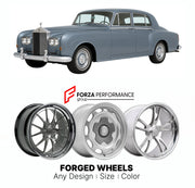CUSTOM CLASSIC VINTAGE RESTOMOD RETRO OLD SCHOOL FORGED WHEELS RIMS for ROLLS-ROYCE SILVER CLOUD III 1962 - 1966

Custom forged wheels for Rolls-Royce Silver Cloud III 1962 - 1966. Classic, vintage, restomod wheel designs made to order in custom sizes, offsets, colors and finishes.

We manufacture premium quality forged wheels rims for Rolls-Royce Silver Cloud III 1962 - 1966 in any design, size, color.

THIS WHEEL DESIGN CAN BE CUSTOM-MADE FOR YOUR CAR IN ANY SIZE AND COLOR OPTIONS
Available in monoblock, 