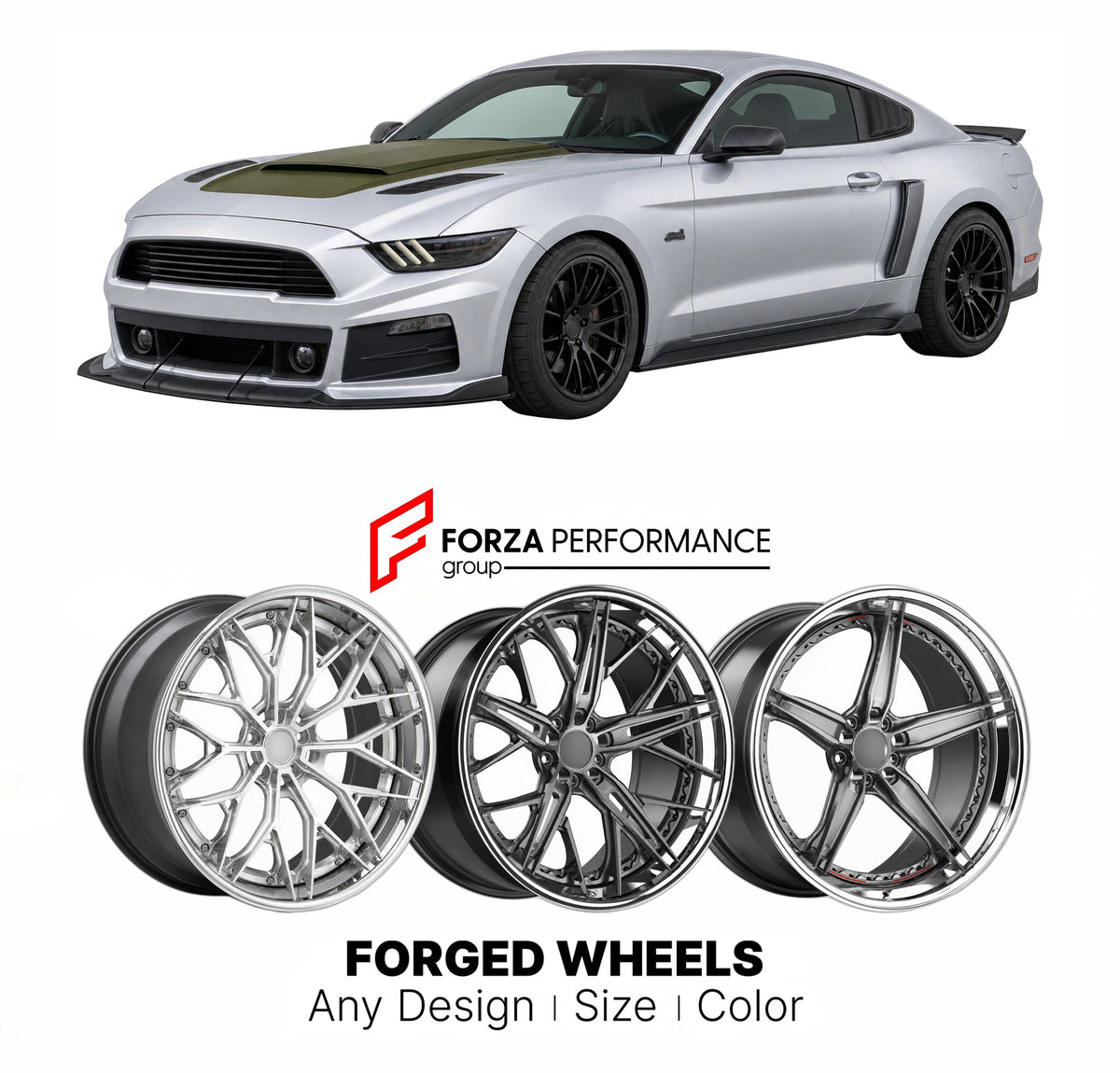 FORGED WHEELS RIMS for ROUSH MUSTANG P-51 LIMITED SUPERCHARGED 2017 - 2017

Custom forged wheels for Roush Mustang P-51 Limited Supercharged 2017 - 2017. Made-to-order monoblock, 2-piece and 3-piece rims in custom sizes, offsets, colors and finishes with guaranteed fitment.

We manufacture premium quality forged wheels rims for Roush Mustang P-51 Limited Supercharged 2017 - 2017 in any design, size, color.

THIS WHEEL DESIGN CAN BE CUSTOM-MADE FOR YOUR CAR IN ANY SIZE AND COLOR OPTIONS
Available in monobloc