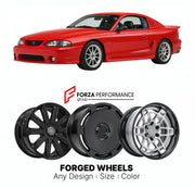 FORGED WHEELS RIMS for ROUSH MUSTANG P-51 SN95 NEW EDGE S197 S550 1995+

Custom forged wheels for Roush Mustang P-51 SN95 New Edge S197 S550 1995+. Made-to-order monoblock, 2-piece and 3-piece rims in custom sizes, offsets, colors and finishes with guaranteed fitment.

We manufacture premium quality forged wheels rims for Roush Mustang P-51 SN95 New Edge S197 S550 1995+ in any design, size, color.

THIS WHEEL DESIGN CAN BE CUSTOM-MADE FOR YOUR CAR IN ANY SIZE AND COLOR OPTIONS
Available in monoblock, 2-piec