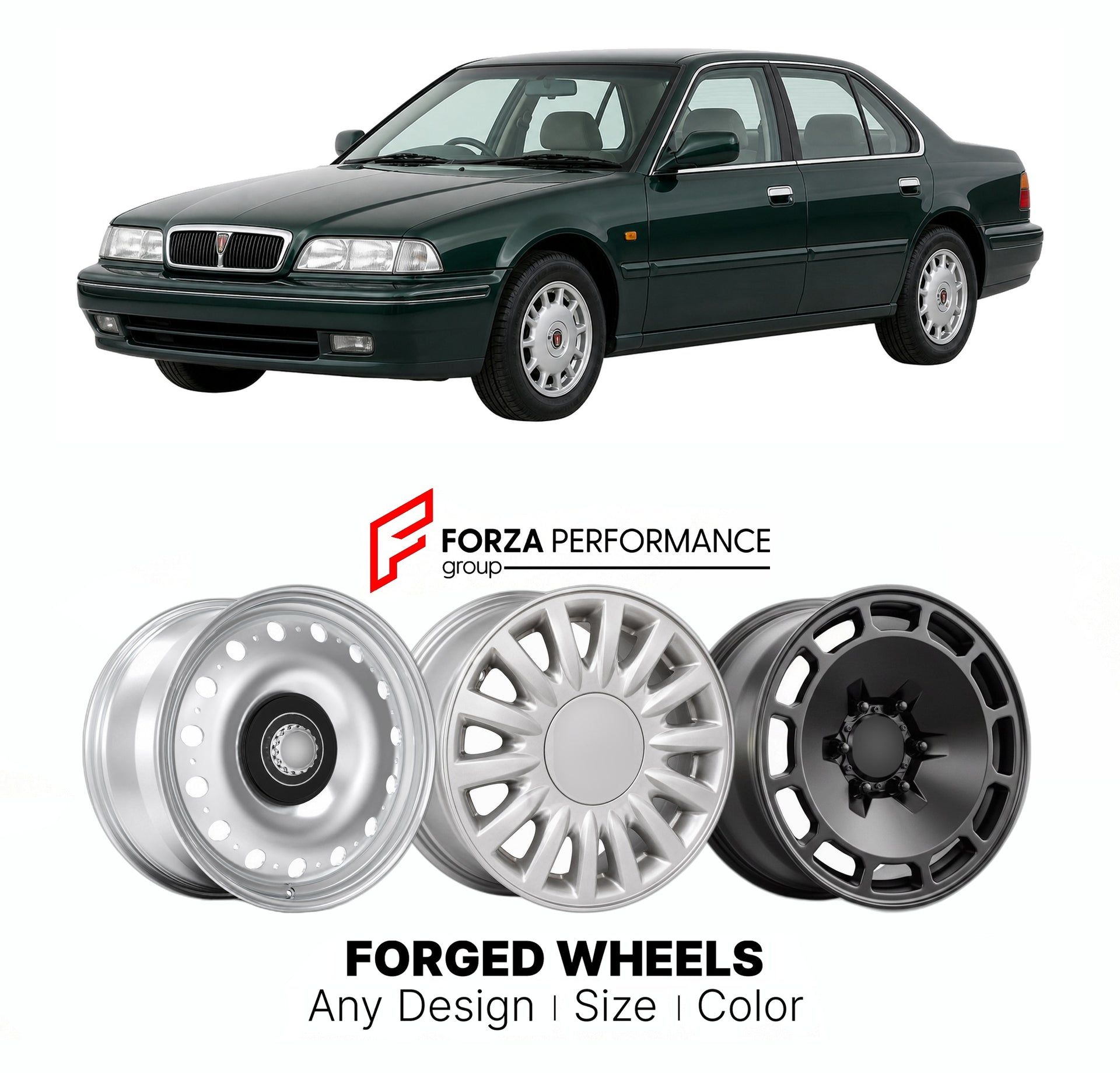 CUSTOM CLASSIC VINTAGE RESTOMOD RETRO OLD SCHOOL FORGED WHEELS RIMS for ROVER 600 1993 - 1999

Custom forged wheels for Rover 600 1993 - 1999. Classic, vintage, restomod wheel designs made to order in custom sizes, offsets, colors and finishes.

We manufacture premium quality forged wheels rims for Rover 600 1993 - 1999 in any design, size, color.

THIS WHEEL DESIGN CAN BE CUSTOM-MADE FOR YOUR CAR IN ANY SIZE AND COLOR OPTIONS
Available in monoblock, 2-piece, 3-piece, duoblock, beadlock
3D wheel renderings 