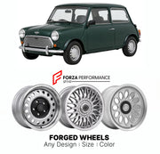 CUSTOM CLASSIC VINTAGE RESTOMOD RETRO OLD SCHOOL FORGED WHEELS RIMS for ROVER MINI SPRITE 1992 - 1996

Custom forged wheels for Rover Mini Sprite 1992 - 1996. Classic, vintage, restomod wheel designs made to order in custom sizes, offsets, colors and finishes.

We manufacture premium quality forged wheels rims for Rover Mini Sprite 1992 - 1996 in any design, size, color.

THIS WHEEL DESIGN CAN BE CUSTOM-MADE FOR YOUR CAR IN ANY SIZE AND COLOR OPTIONS
Available in monoblock, 2-piece, 3-piece, duoblock, beadl