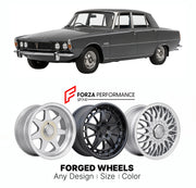 CUSTOM CLASSIC VINTAGE RESTOMOD RETRO OLD SCHOOL FORGED WHEELS RIMS for ROVER P6 3500 V8 1968 - 1977

Custom forged wheels for Rover P6 3500 V8 1968 - 1977. Classic, vintage, restomod wheel designs made to order in custom sizes, offsets, colors and finishes.

We manufacture premium quality forged wheels rims for Rover P6 3500 V8 1968 - 1977 in any design, size, color.

THIS WHEEL DESIGN CAN BE CUSTOM-MADE FOR YOUR CAR IN ANY SIZE AND COLOR OPTIONS
Available in monoblock, 2-piece, 3-piece, duoblock, beadlock