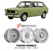 CUSTOM CLASSIC VINTAGE RESTOMOD RETRO OLD SCHOOL FORGED WHEELS RIMS for SEAT 127 1972 - 1982

Custom forged wheels for SEAT 127 1972 - 1982. Classic, vintage, restomod wheel designs made to order in custom sizes, offsets, colors and finishes.

We manufacture premium quality forged wheels rims for SEAT 127 1972 - 1982 in any design, size, color.

THIS WHEEL DESIGN CAN BE CUSTOM-MADE FOR YOUR CAR IN ANY SIZE AND COLOR OPTIONS
Available in monoblock, 2-piece, 3-piece, duoblock, beadlock
3D wheel renderings are