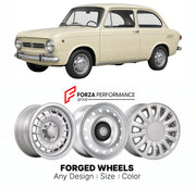 CUSTOM CLASSIC VINTAGE RESTOMOD RETRO OLD SCHOOL FORGED WHEELS RIMS for SEAT 850 1966 - 1974

Custom forged wheels for SEAT 850 1966 - 1974. Classic, vintage, restomod wheel designs made to order in custom sizes, offsets, colors and finishes.

We manufacture premium quality forged wheels rims for SEAT 850 1966 - 1974 in any design, size, color.

THIS WHEEL DESIGN CAN BE CUSTOM-MADE FOR YOUR CAR IN ANY SIZE AND COLOR OPTIONS
Available in monoblock, 2-piece, 3-piece, duoblock, beadlock
3D wheel renderings are