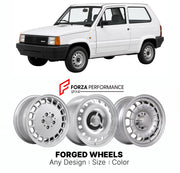 CUSTOM CLASSIC VINTAGE RESTOMOD RETRO OLD SCHOOL FORGED WHEELS RIMS for SEAT MARBELLA 1986 - 1998

Custom forged wheels for SEAT Marbella 1986 - 1998. Classic, vintage, restomod wheel designs made to order in custom sizes, offsets, colors and finishes.

We manufacture premium quality forged wheels rims for SEAT Marbella 1986 - 1998 in any design, size, color.

THIS WHEEL DESIGN CAN BE CUSTOM-MADE FOR YOUR CAR IN ANY SIZE AND COLOR OPTIONS
Available in monoblock, 2-piece, 3-piece, duoblock, beadlock
3D wheel