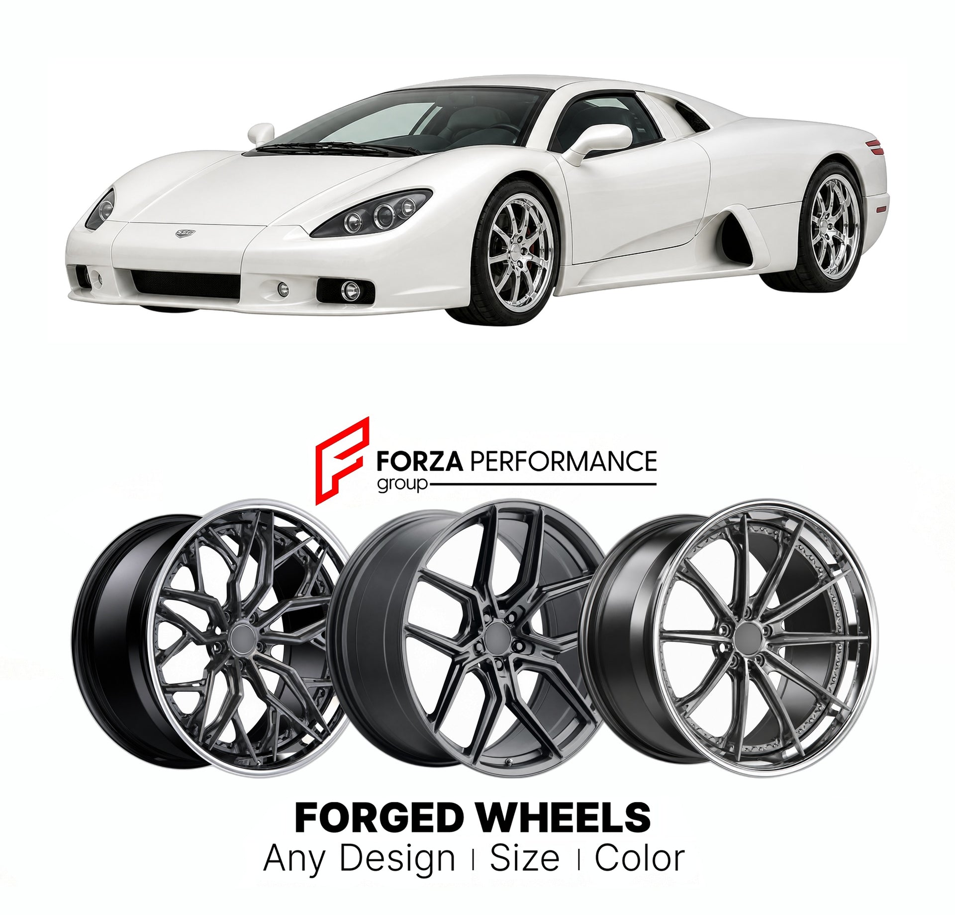 FORGED WHEELS RIMS for SSC ULTIMATE AERO 2004 - 2013

Custom forged wheels for SSC Ultimate Aero 2004 - 2013. Made-to-order monoblock, 2-piece and 3-piece rims in custom sizes, offsets, colors and finishes with guaranteed fitment.

We manufacture premium quality forged wheels rims for SSC Ultimate Aero 2004 - 2013 in any design, size, color.

THIS WHEEL DESIGN CAN BE CUSTOM-MADE FOR YOUR CAR IN ANY SIZE AND COLOR OPTIONS
Available in monoblock, 2-piece, 3-piece, duoblock, beadlock
3D wheel renderings are pr