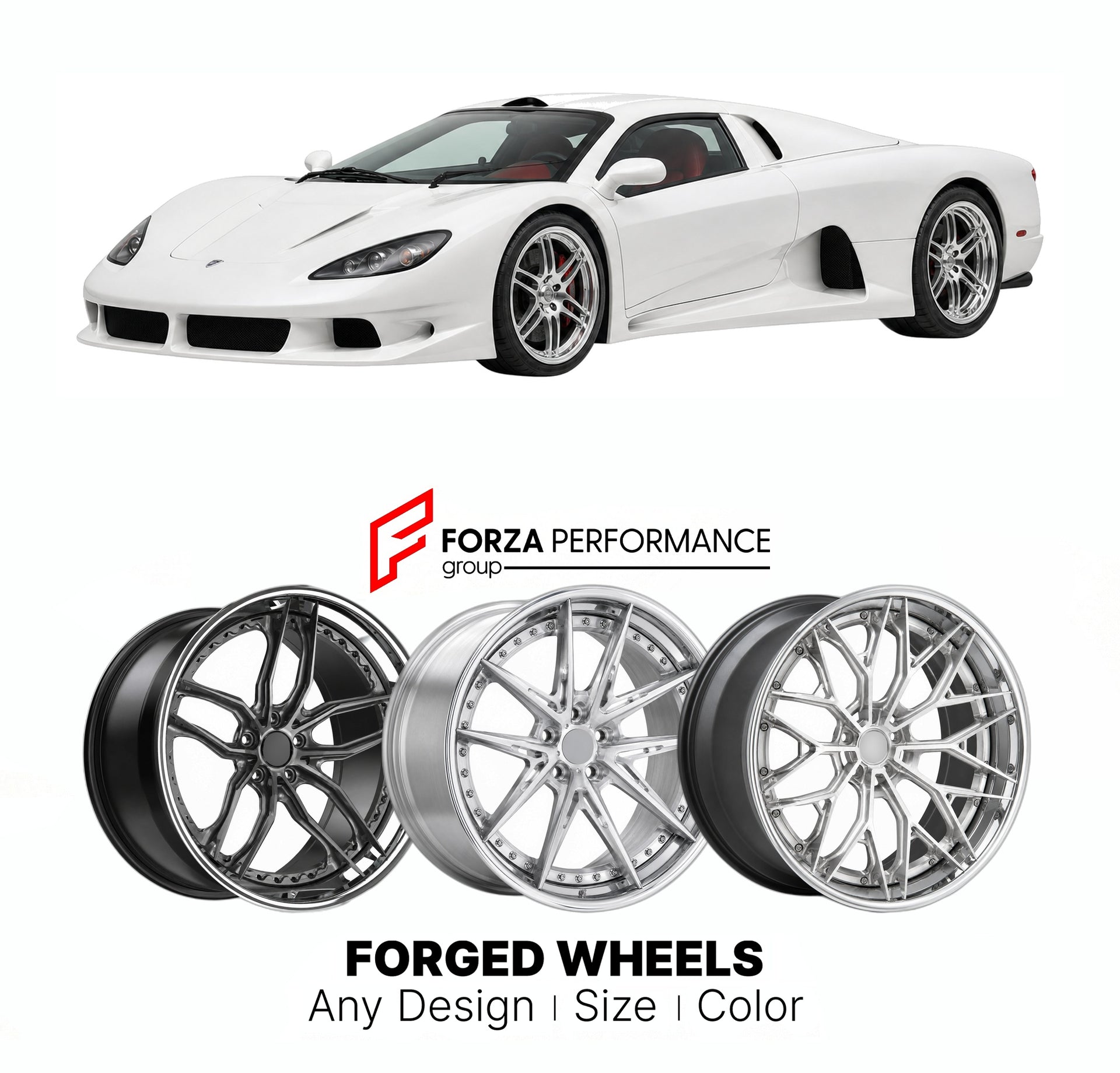 FORGED WHEELS RIMS for SSC ULTIMATE AERO 2006 - 2013

Custom forged wheels for SSC Ultimate Aero 2006 - 2013. Made-to-order monoblock, 2-piece and 3-piece rims in custom sizes, offsets, colors and finishes with guaranteed fitment.

We manufacture premium quality forged wheels rims for SSC Ultimate Aero 2006 - 2013 in any design, size, color.

THIS WHEEL DESIGN CAN BE CUSTOM-MADE FOR YOUR CAR IN ANY SIZE AND COLOR OPTIONS
Available in monoblock, 2-piece, 3-piece, duoblock, beadlock
3D wheel renderings are pr