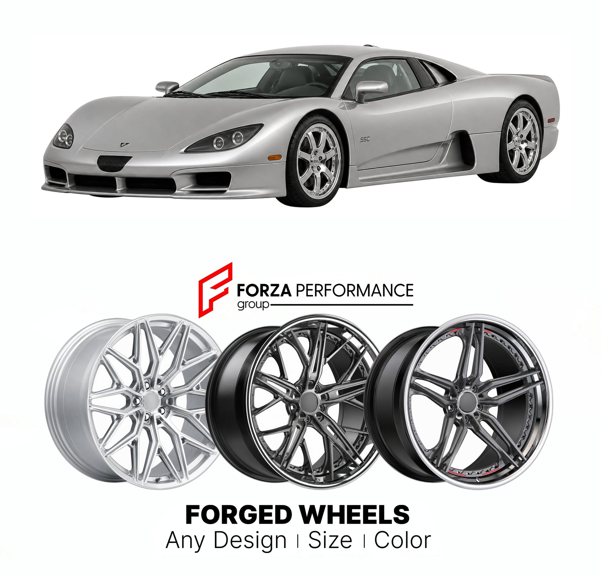 FORGED WHEELS RIMS for SSC ULTIMATE AERO XT 2004 - 2013

Custom forged wheels for SSC Ultimate Aero XT 2004 - 2013. Made-to-order monoblock, 2-piece and 3-piece rims in custom sizes, offsets, colors and finishes with guaranteed fitment.

We manufacture premium quality forged wheels rims for SSC Ultimate Aero XT 2004 - 2013 in any design, size, color.

THIS WHEEL DESIGN CAN BE CUSTOM-MADE FOR YOUR CAR IN ANY SIZE AND COLOR OPTIONS
Available in monoblock, 2-piece, 3-piece, duoblock, beadlock
3D wheel renderin