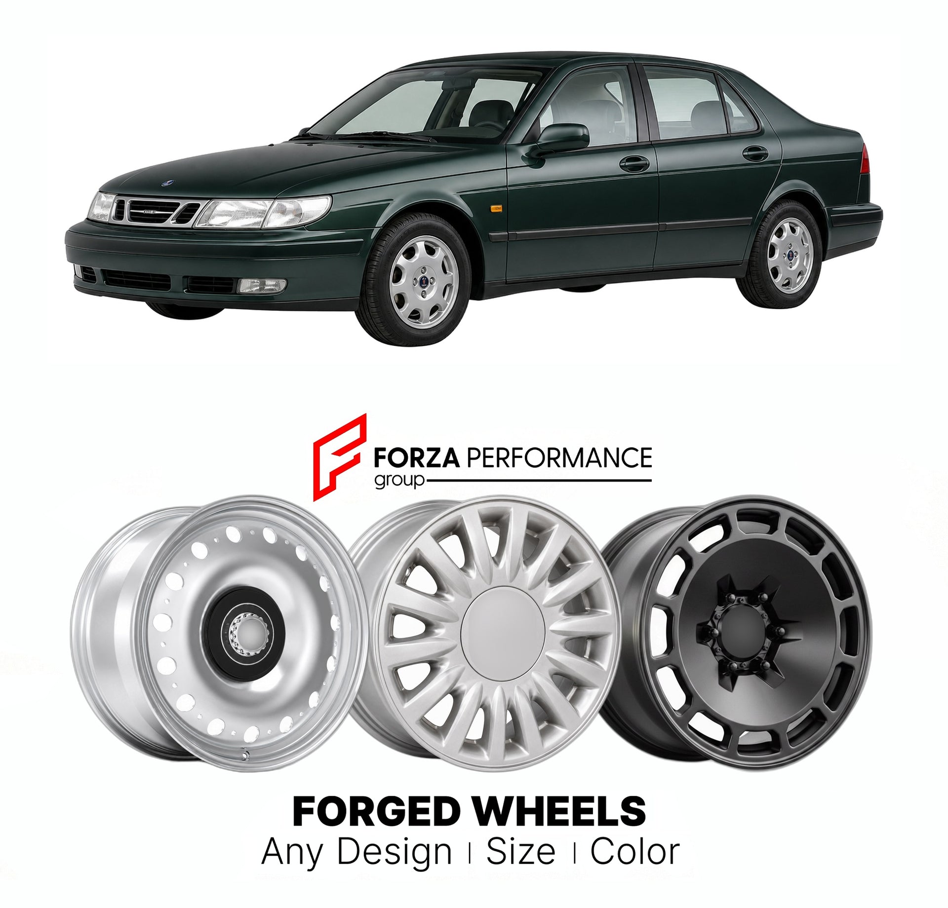CUSTOM CLASSIC VINTAGE RESTOMOD RETRO OLD SCHOOL FORGED WHEELS RIMS for SAAB 9-5 1997 - 2005

Custom forged wheels for Saab 9-5 1997 - 2005. Classic, vintage, restomod wheel designs made to order in custom sizes, offsets, colors and finishes.

We manufacture premium quality forged wheels rims for Saab 9-5 1997 - 2005 in any design, size, color.

THIS WHEEL DESIGN CAN BE CUSTOM-MADE FOR YOUR CAR IN ANY SIZE AND COLOR OPTIONS
Available in monoblock, 2-piece, 3-piece, duoblock, beadlock
3D wheel renderings are