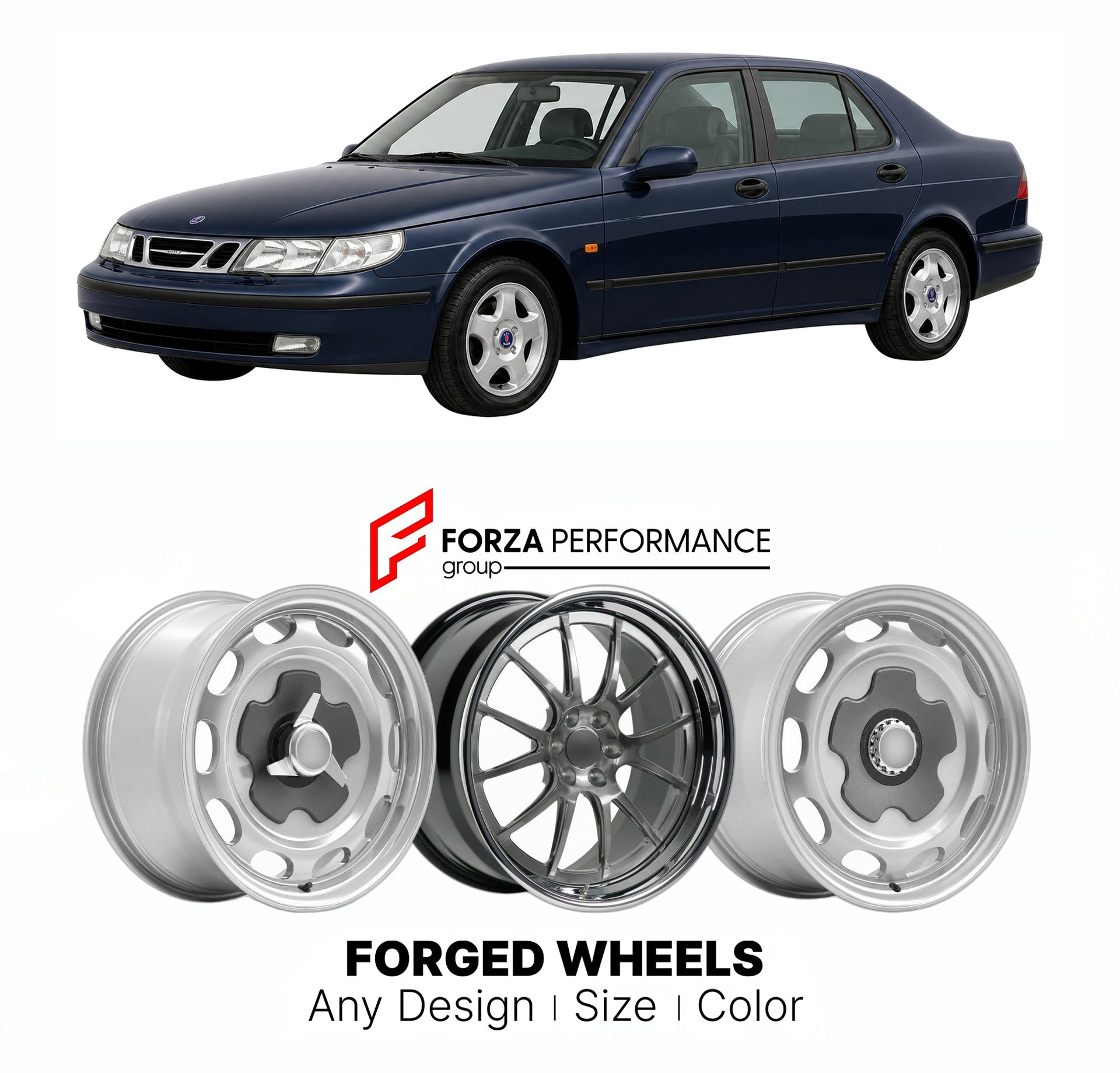 CUSTOM CLASSIC VINTAGE RESTOMOD RETRO OLD SCHOOL FORGED WHEELS RIMS for SAAB 9-5 1997 - 2009

Custom forged wheels for Saab 9-5 1997 - 2009. Classic, vintage, restomod wheel designs made to order in custom sizes, offsets, colors and finishes.

We manufacture premium quality forged wheels rims for Saab 9-5 1997 - 2009 in any design, size, color.

THIS WHEEL DESIGN CAN BE CUSTOM-MADE FOR YOUR CAR IN ANY SIZE AND COLOR OPTIONS
Available in monoblock, 2-piece, 3-piece, duoblock, beadlock
3D wheel renderings are