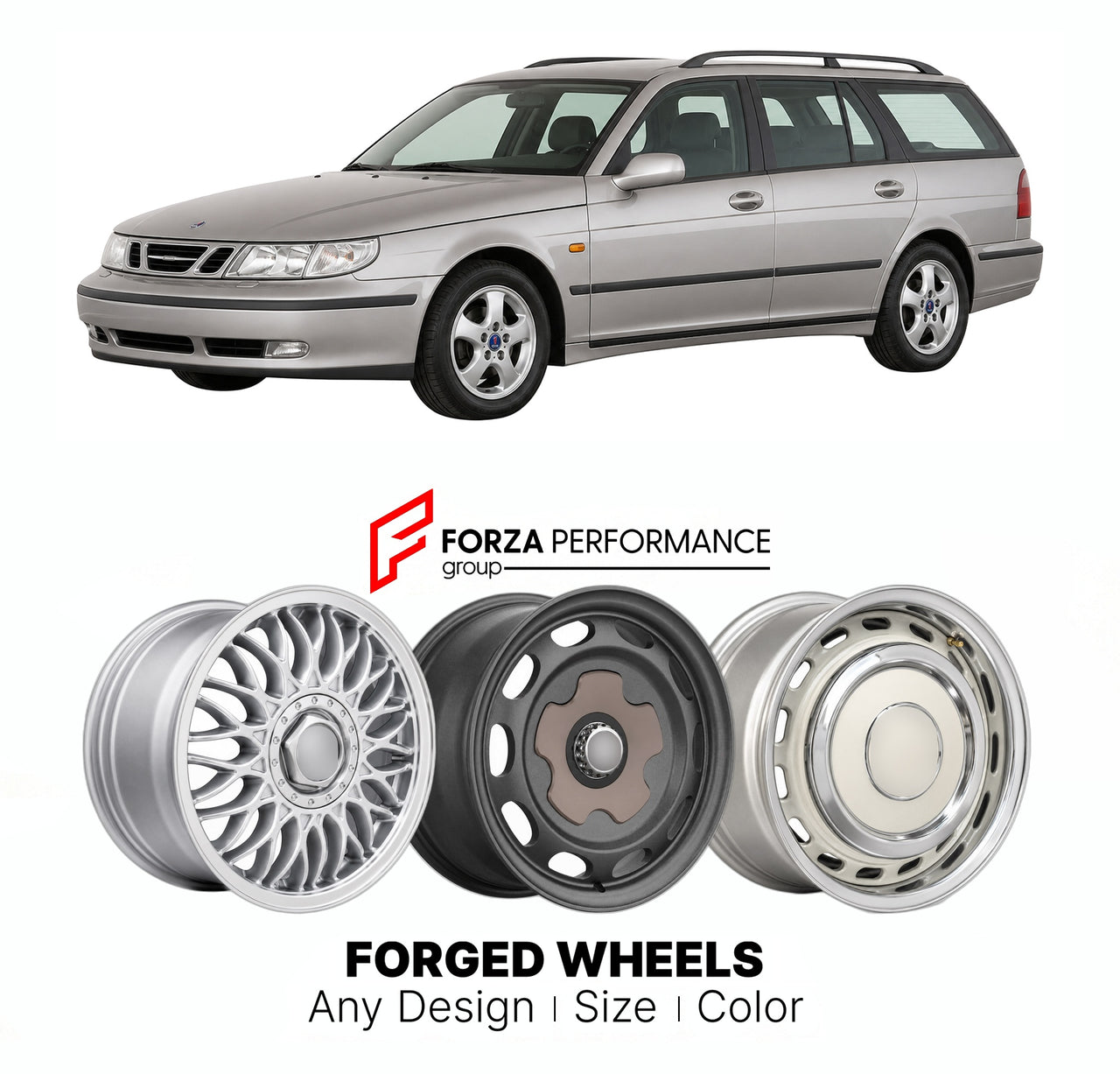 CUSTOM CLASSIC VINTAGE RESTOMOD RETRO OLD SCHOOL FORGED WHEELS RIMS for SAAB 9-5 SPORTCOMBI 1999 - 2005

Custom forged wheels for Saab 9-5 SportCombi 1999 - 2005. Classic, vintage, restomod wheel designs made to order in custom sizes, offsets, colors and finishes.

We manufacture premium quality forged wheels rims for Saab 9-5 SportCombi 1999 - 2005 in any design, size, color.

THIS WHEEL DESIGN CAN BE CUSTOM-MADE FOR YOUR CAR IN ANY SIZE AND COLOR OPTIONS
Available in monoblock, 2-piece, 3-piece, duoblock,