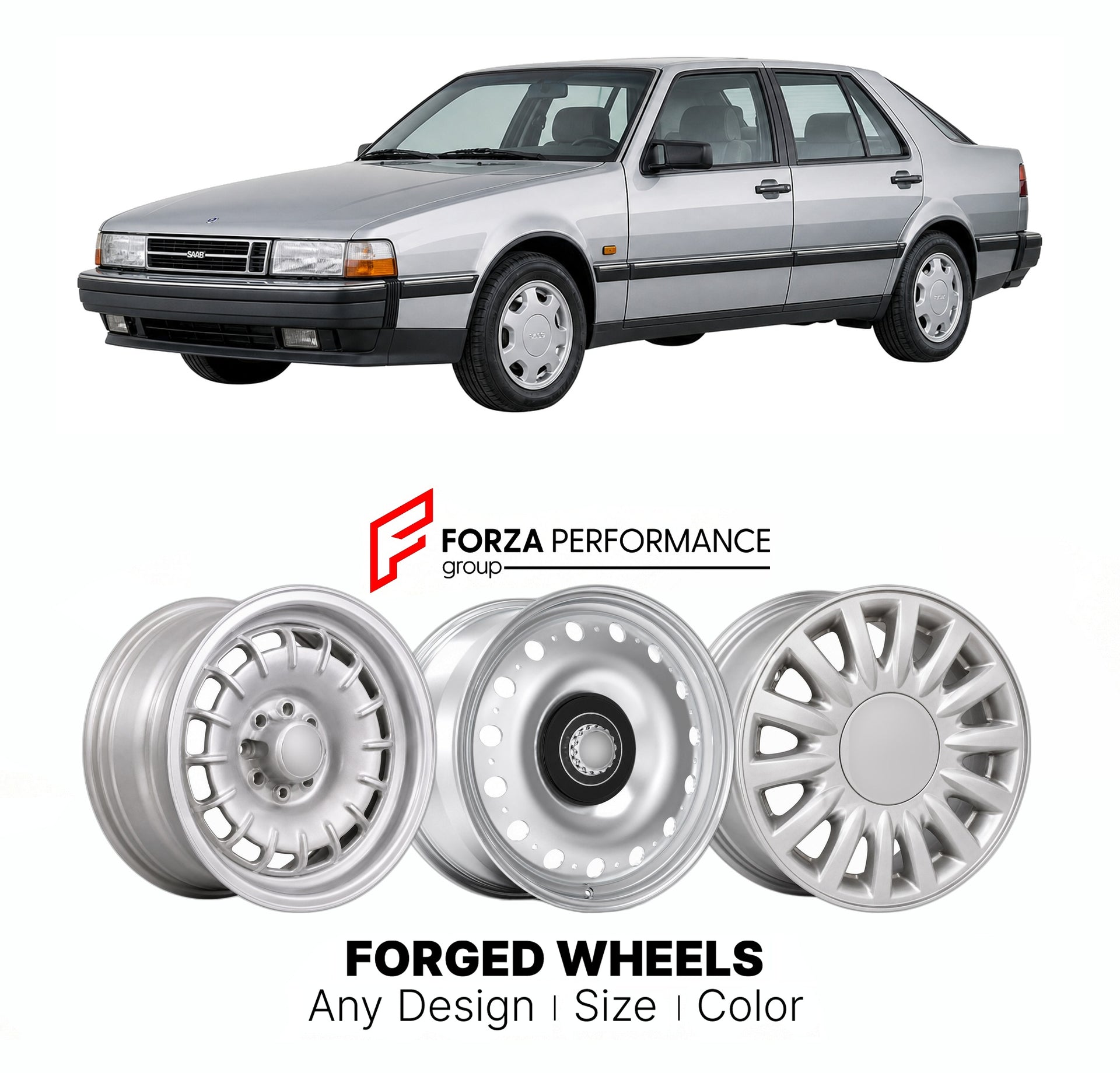 CUSTOM CLASSIC VINTAGE RESTOMOD RETRO OLD SCHOOL FORGED WHEELS RIMS for SAAB 9000 1984 - 1998

Custom forged wheels for Saab 9000 1984 - 1998. Classic, vintage, restomod wheel designs made to order in custom sizes, offsets, colors and finishes.

We manufacture premium quality forged wheels rims for Saab 9000 1984 - 1998 in any design, size, color.

THIS WHEEL DESIGN CAN BE CUSTOM-MADE FOR YOUR CAR IN ANY SIZE AND COLOR OPTIONS
Available in monoblock, 2-piece, 3-piece, duoblock, beadlock
3D wheel renderings 