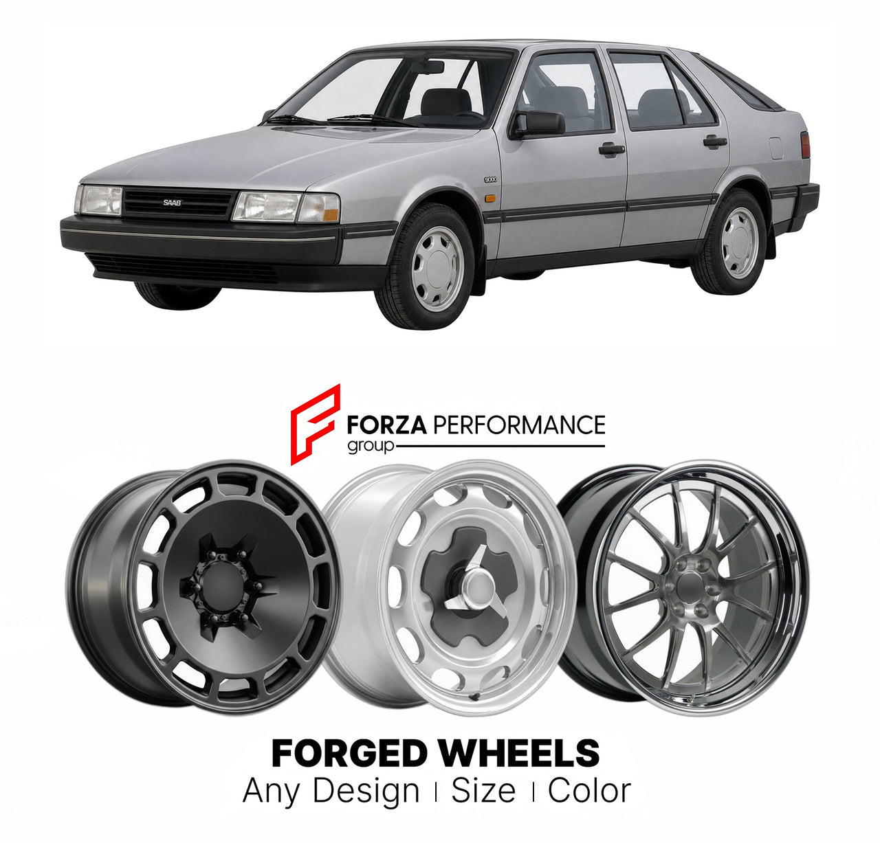 CUSTOM CLASSIC VINTAGE RESTOMOD RETRO OLD SCHOOL FORGED WHEELS RIMS for SAAB 9000 TYPE FOUR 1984 - 1998

Custom forged wheels for Saab 9000 Type Four 1984 - 1998. Classic, vintage, restomod wheel designs made to order in custom sizes, offsets, colors and finishes.

We manufacture premium quality forged wheels rims for Saab 9000 Type Four 1984 - 1998 in any design, size, color.

THIS WHEEL DESIGN CAN BE CUSTOM-MADE FOR YOUR CAR IN ANY SIZE AND COLOR OPTIONS
Available in monoblock, 2-piece, 3-piece, duoblock,
