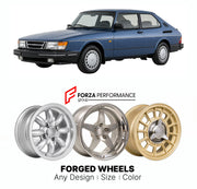 CUSTOM CLASSIC VINTAGE RESTOMOD RETRO OLD SCHOOL FORGED WHEELS RIMS for SAAB 900 CLASSIC 1986 - 1994

Custom forged wheels for Saab 900 Classic 1986 - 1994. Classic, vintage, restomod wheel designs made to order in custom sizes, offsets, colors and finishes.

We manufacture premium quality forged wheels rims for Saab 900 Classic 1986 - 1994 in any design, size, color.

THIS WHEEL DESIGN CAN BE CUSTOM-MADE FOR YOUR CAR IN ANY SIZE AND COLOR OPTIONS
Available in monoblock, 2-piece, 3-piece, duoblock, beadlock